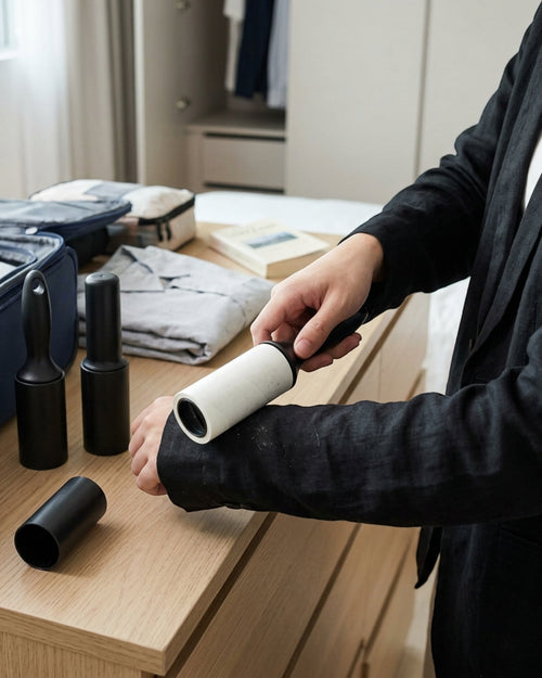 Terraza Travel Lint Roller Mini Black 30 Sheet 3 Pack