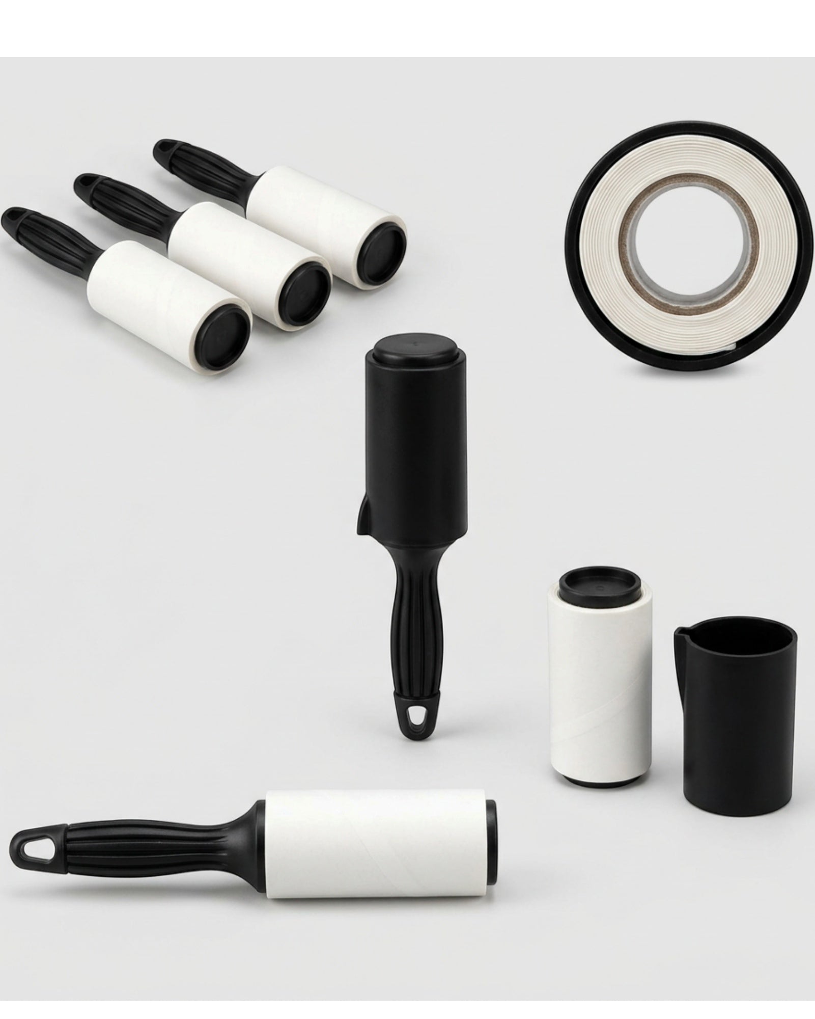 Terraza Travel Lint Roller Mini Black 30 Sheet 3 Pack
