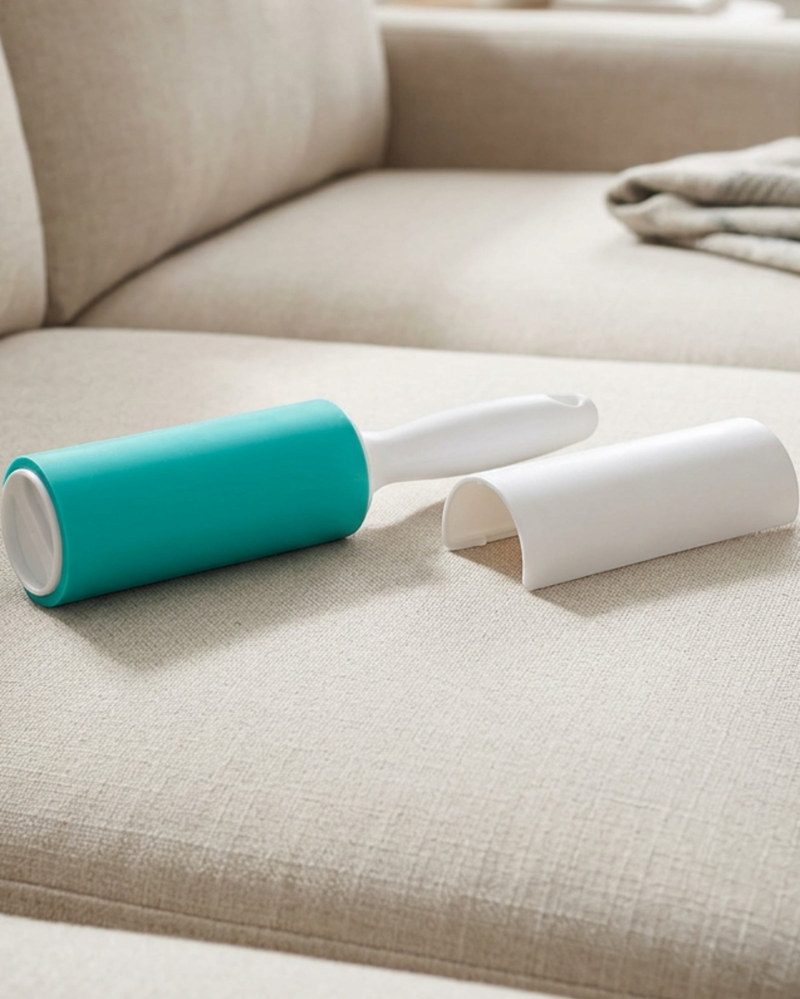 Terraza Washable Silicone Lint Roller 12 cm Teal - Lifestyle view